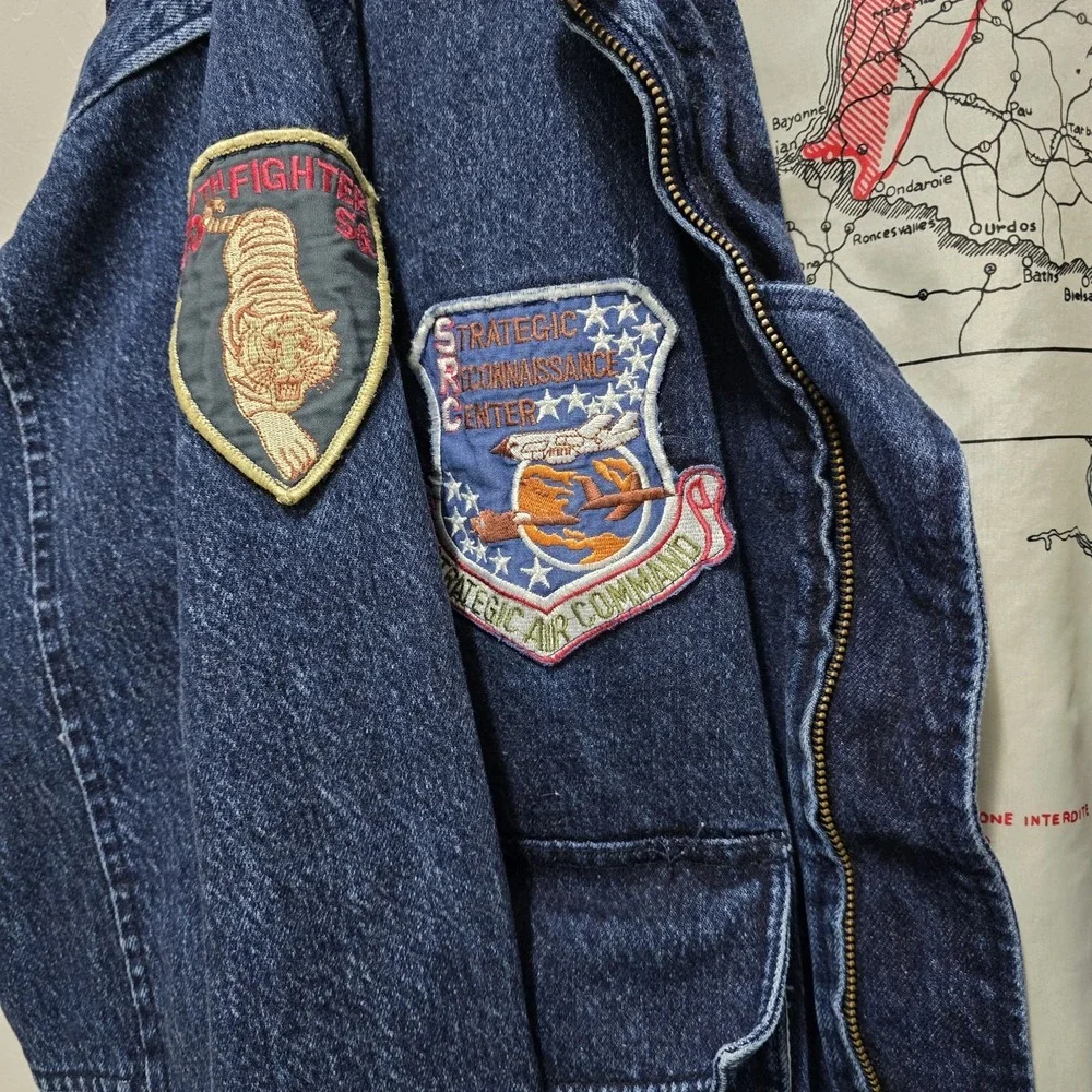 Forest Club Vintage‎ Denim Military Jacket Large